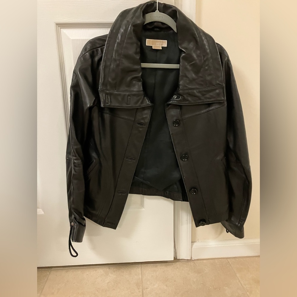 Michael Kors black leather jacket